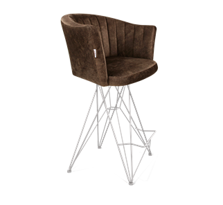 Полубарный стул SHT-ST42-1 / SHT-S66-1 (кофейный трюфель/хром лак) в Махачкале