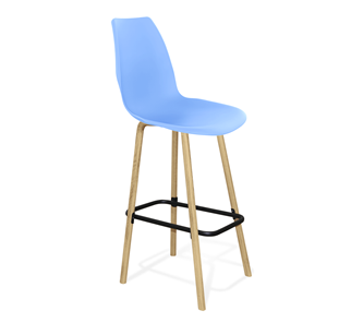 Барный стул SHT-ST29/S94 (голубой pan 278/прозрачный лак/черный муар) в Махачкале