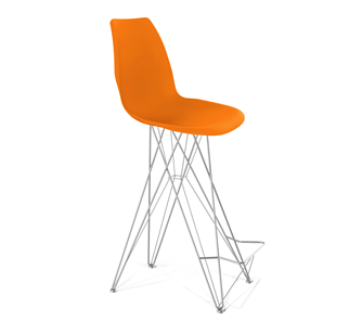 Барный стул SHT-ST29/S66 (оранжевый ral2003/хром лак) в Махачкале