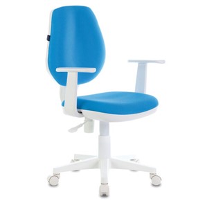Офисное кресло Brabix Fancy MG-201W (с подлокотниками, пластик белый, голубое) 532411 в Махачкале