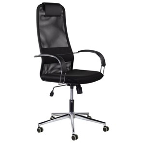 Офисное кресло Brabix Premium Pilot EX-610 CH (хром, ткань-сетка, черное) 532417 в Махачкале