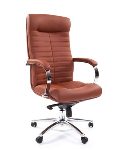 Офисное кресло CHAIRMAN 480 Экокожа Terra 111 (коричневая) в Махачкале