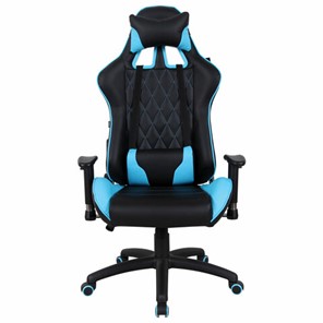 Кресло компьютерное Brabix GT Master GM-110 (две подушки, экокожа, черное/голубое) 531928 в Махачкале