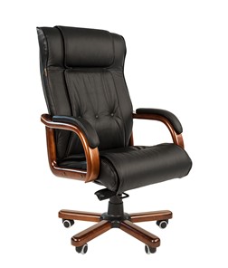 Кресло офисное CHAIRMAN 653 кожа черная в Махачкале