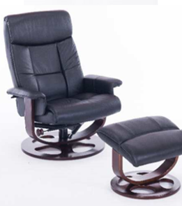 Компьютерное кресло ДамОфис J6011 для релаксации нат. кожа / дерево, черный в Махачкале