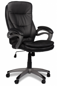 Кресло ДамОфис J 9302 экокожа /пластик, черный в Махачкале
