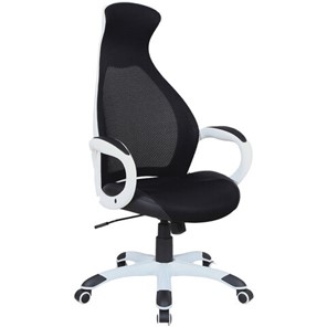 Кресло Brabix Premium Genesis EX-517 (пластик белый, ткань/экокожа/сетка черная) 531573 в Махачкале