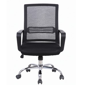 Кресло Brabix Daily MG-317 (с подлокотниками, хром, черное) 531833 в Махачкале