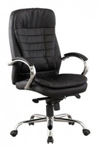 Компьютерное кресло J 9031-1 нат. кожа /хром, черный в Махачкале