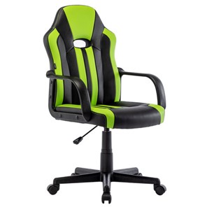 Кресло офисное BRABIX "Stripe GM-202", экокожа, черное/зеленое, 532511 в Махачкале