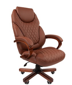 Кресло компьютерное CHAIRMAN 406, коричневый в Махачкале
