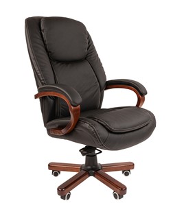 Офисное кресло CHAIRMAN 408 кожа черная в Махачкале