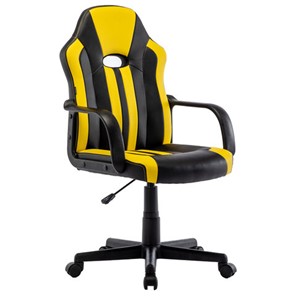 Кресло офисное RABIX "Stripe GM-202", экокожа, черное/желтое, 532510 в Махачкале
