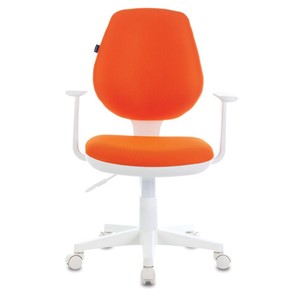 Офисное кресло Brabix Fancy MG-201W (с подлокотниками, пластик белый, оранжевое) 532410 в Махачкале