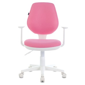 Кресло компьютерное Brabix Fancy MG-201W (с подлокотниками, пластик белый, розовое) 532409 в Махачкале