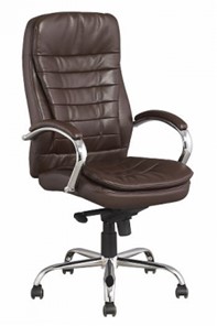 Офисное кресло J 9031-1 экокожа /хром, коричневый в Махачкале