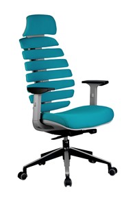 Кресло компьютерное Riva Chair SHARK (Лазурный/серый) в Махачкале