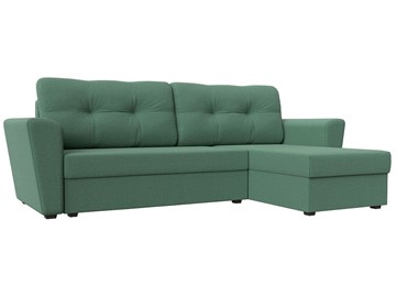Угловой диван с оттоманкой Амстердам Лайт, Амур зеленый (рогожка) в Махачкале