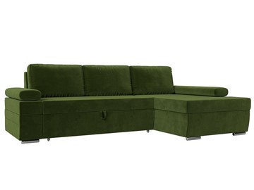 Угловой диван с оттоманкой Канкун, Зеленый (микровельвет) НПБ в Махачкале