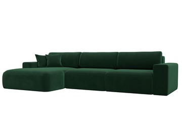 Угловой диван Лига-036 Классик лонг, Зеленый (велюр) в Махачкале