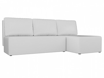 Угловой диван с оттоманкой Поло, Белый (экокожа) в Махачкале