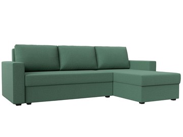 Угловой диван с оттоманкой Траумберг Лайт, Амур зеленый (Рогожка) в Махачкале