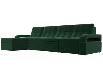 Угловой раскладной диван Лига-035 Лонг, Зеленый (Велюр) в Махачкале