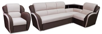 Угловой диван Соня-14 с полкой и креслом в Махачкале