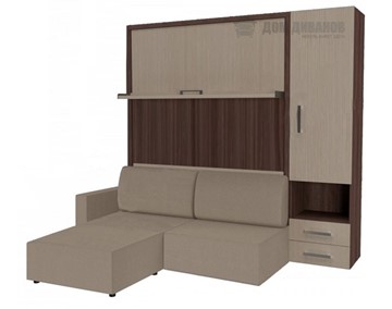 Подъемная кровать Кровать-трансформер Smart (ШП+КД 1600+Пуф), шкаф правый, левый подлокотник в Махачкале