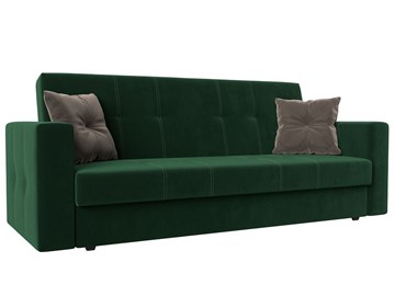 Прямой диван Лига-016, Зеленый\Коричневый (велюр) в Махачкале