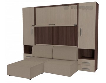 Кровать-трансформер Кровать-трансформер Smart (ШЛ+КД 1600+ШП+Пуф), 2 шкафа, без подлокотников в Махачкале