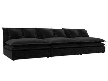 Прямой диван Лига-040 Лонг, Черный (Велюр) в Махачкале
