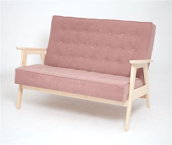 Прямой диван Ретро, двухместный (беленый дуб / RS 12 - розовый) в Махачкале