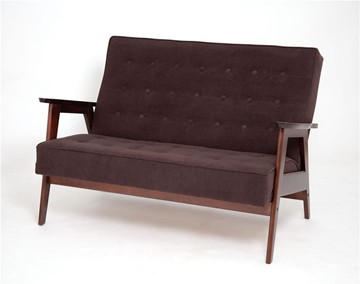 Прямой диван Ретро, двухместный (темный тон / RS32 - коричневый) в Махачкале