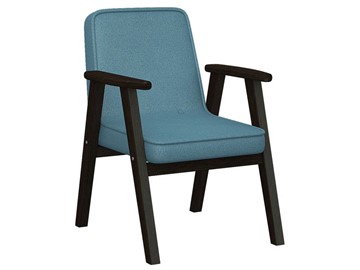 Кресло в гостиную Ретро ткань голубой, каркас венге в Махачкале