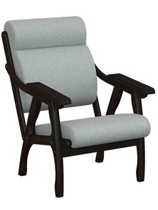 Кресло мягкое Вега 10 ткань серый, каркас венге в Махачкале