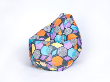 Кресло-мешок Груша большое, велюр принт, геометрия в Махачкале