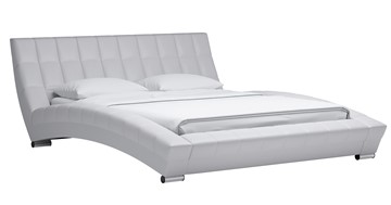 Спальная кровать Оливия 160 арт. Марика 483 к/з (белый) с основанием в Махачкале