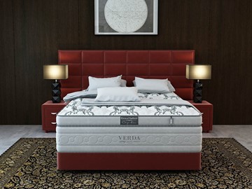 Кровать в спальню Chocolate/Podium M 160х200, Микровелюр (Manhattan Гранатовый) в Махачкале