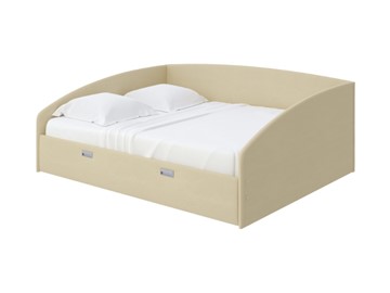 Спальная кровать Bono 160х200, Велюр (Forest 4 Бежевый) в Махачкале