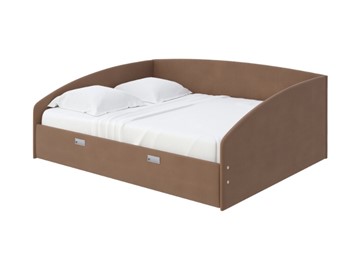 Кровать в спальню Bono 160х200, Велюр (Forest 514 Светло-коричневый) в Махачкале