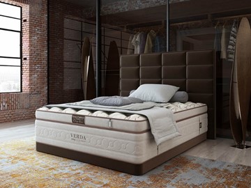 Двуспальная кровать Chocolate Compact/Basement 180х200, Микровелюр (Manhattan Лесной каштан) в Махачкале
