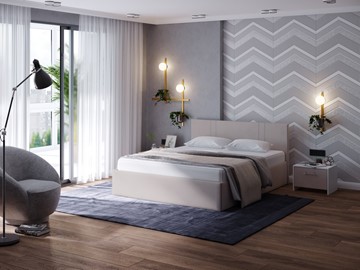 Кровать 2-спальная Helix Plus 160х200, Велюр (Ultra Суфле) в Махачкале