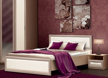 Кровать Камелия, 1600, шимо светлый/белый кожзам в Махачкале