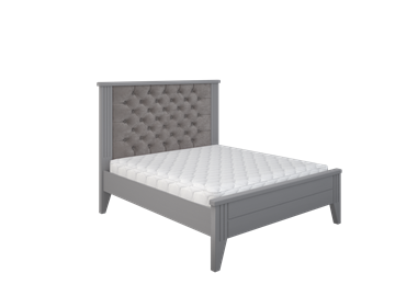 2-спальная кровать с каретной стяжкой Верона 1400, Серый в Махачкале