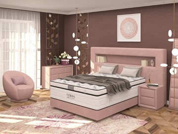 Кровать Smart/Podium M 160х200, Флок (Велсофт Винтажный розовый) в Махачкале