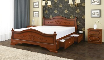 Кровать с выкатными ящиками Карина-1 (Орех) 160х200 в Махачкале