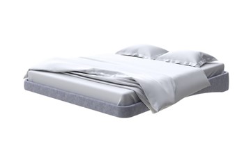 Кровать двуспальная парящая 160х200, Флок (Бентлей Серый космос) в Махачкале