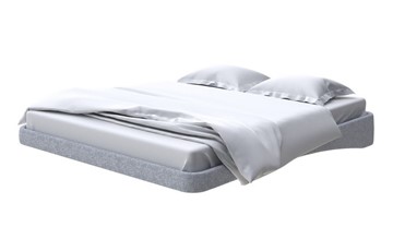 Кровать двуспальная парящая 160х200, Рогожка (Levis 83 Светло-Серый) в Махачкале