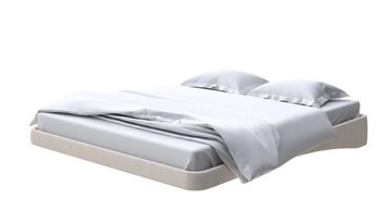 Кровать двуспальная парящая 160х200, Рогожка (Savana Milk) в Махачкале